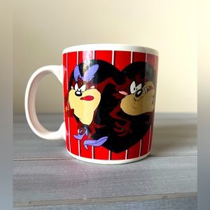 Vintage Valentines Day Tasmanian Devil Taz & She-Devil 8 oz Coffee Mug Looney Tu